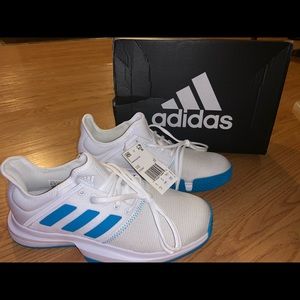 Women’s Adidas CG6367 GameCourt White/Blue 7.5